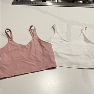 2 Gym tops: pink First Health + 1 WHITE Workout top